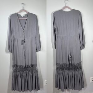 Rusty USA bell bottom jumpsuit w/ lace detail women’s size s‎ bohemian
